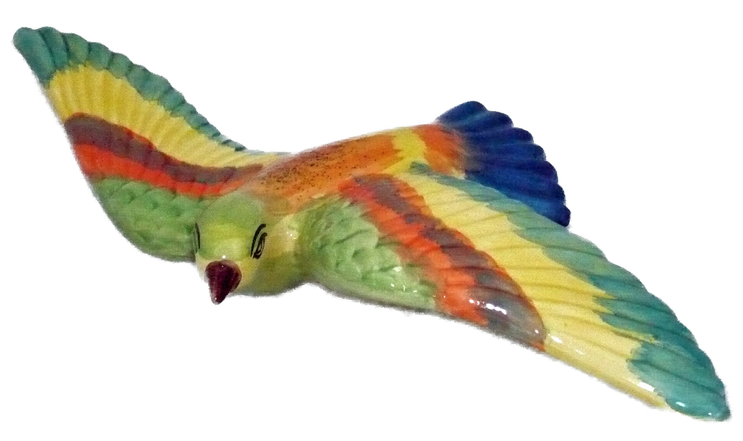 Oiseau multicolore en céramique 33 cm