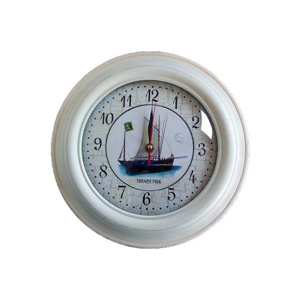 Horloge et réveil deco theme mer pas cher avenue de la plage.com Horloge murale avec des tasses