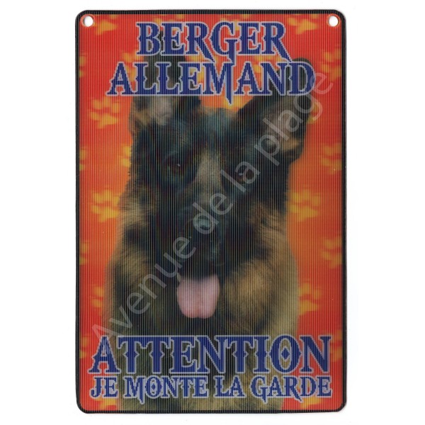 Plaque 3D Attention je monte la garde - Berger Allemand Plaque 3D Attention je monte la garde - Berger Allemand