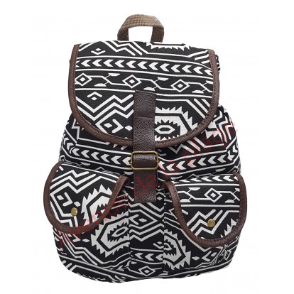Sac à dos femme Aztèque noir et blanc