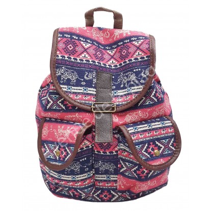 Sac à dos femme éléphant rose et bleu