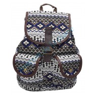 Sac à dos Aztèque bleu et blanc pour femme