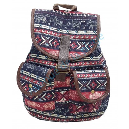 Sac à dos femme éléphant bleu marine et bordeaux