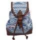 Mini sac à dos Aztèque bleu et blanc
