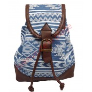 Mini sac à dos Aztèque bleu et blanc