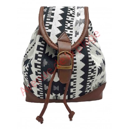 Mini sac à dos Maya noir et blanc