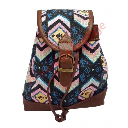 Mini sac à dos Maya rose et noir