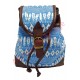 Mini sac à dos plumes bleu