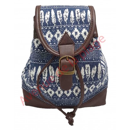 Mini sac à dos plumes bleu marine