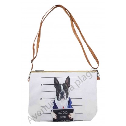 Sac à main pochette Bad dog bouledogue français