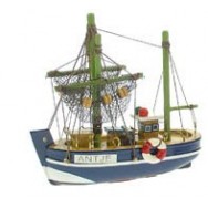 Maquette chalutier "Antje" 16 cm bleue.