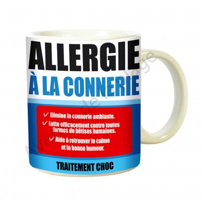Mug médicament "Allergie à la connerie"