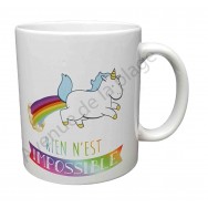 Mug cadeau Licorne "Rien n'est impossible"