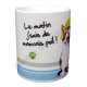 Mug chat "Le matin j'suis de mauvais poil !"