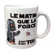 Mug humoristique "Le matin Que la force soit avec toi"