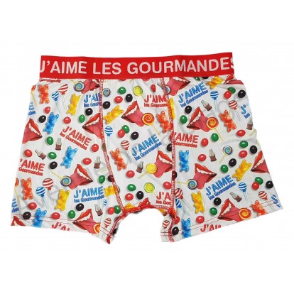 Caleçon humoristique J'aime les gourmandes