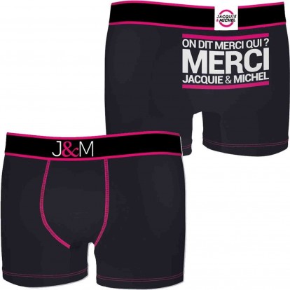 Boxer humoristique Merci Jacquie et Michel