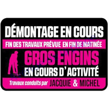 Plaque de porte Jacquie et Michel - Démontage en cours