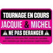 Plaque de porte Jacquie et Michel - Tournage en cours
