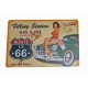 Plaque vintage Route 66 et voiture ancienne