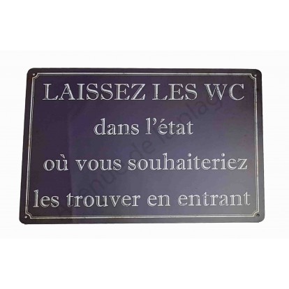 Plaque vintage "Laissez les WC..."