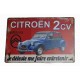 Plaque vintage Citroën 2 CV