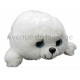 Peluche bébé phoque blanc aux yeux brillants 30 cm
