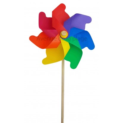 Moulin à vent éolienne multicolore 31 cm