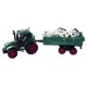 Tracteur + remorque et animaux 32 cm vert.