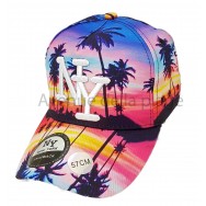 Casquette NY palmiers coucher de soleil