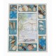Cadre photo coquillages et sable bleu C