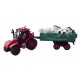Tracteur + remorque et animaux 32 cm rouge.
