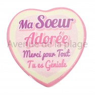 Magnet Coeur Ma soeur adorée