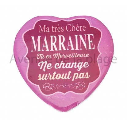 Magnet Coeur Marraine Merveilleuse Idee Cadeau Marraine