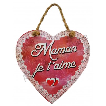 Coeur à suspendre "Maman je t'aime"