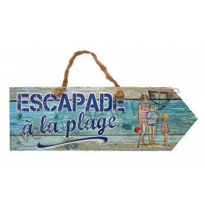 Pancarte Escapade à la plage