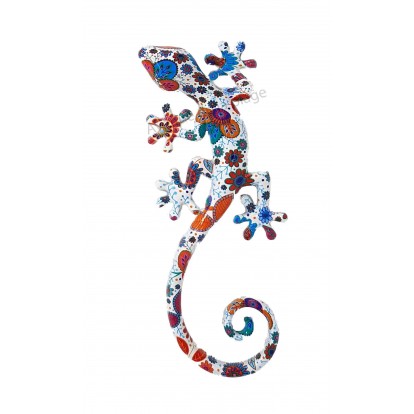 Lézard décoratif bariolé 21 cm D