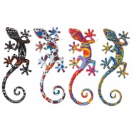 Lézard mural bariolé 21 cm