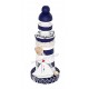 Phare décoratif en bois 13 cm avec voilier, D
