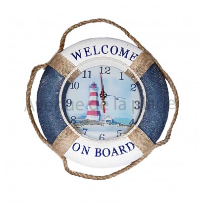 Pendule bouée "Welcome on board" avec le phare