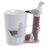 Mug anse mouette sur piquet