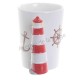 Mug anse phare marin rouge et blanc