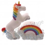Salière et poivrière licorne et arc en ciel