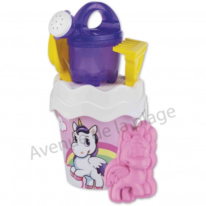 Seau de plage Licorne et accessoires