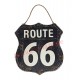 Pancarte Route 66 noire à suspendre
