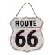 Pancarte Route 66 blanche à accrocher