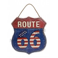 Plaque US route 66 drapeau Américain