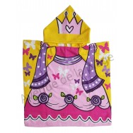 Cape de bain pour enfant princesse et papillons