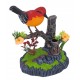 Oiseau rouge sur branche sonore