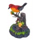 Oiseau rouge sur branche sonore